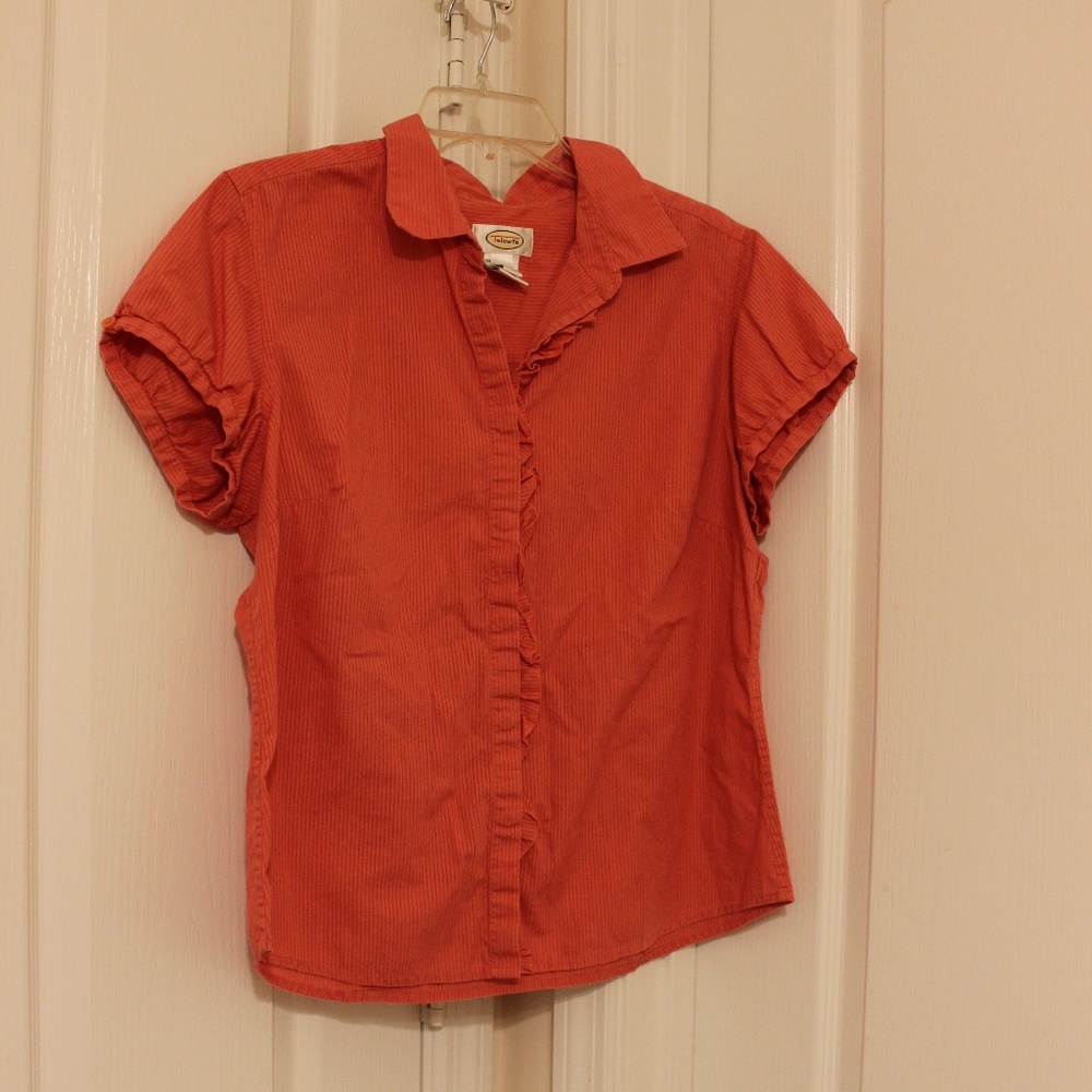 Talbots Large Button Down Blouse Ruffle Shirt - Picture 3 of 7